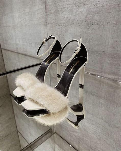 ysl furry heels